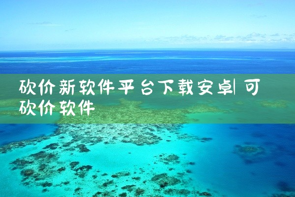 砍价新软件平台下载安卓